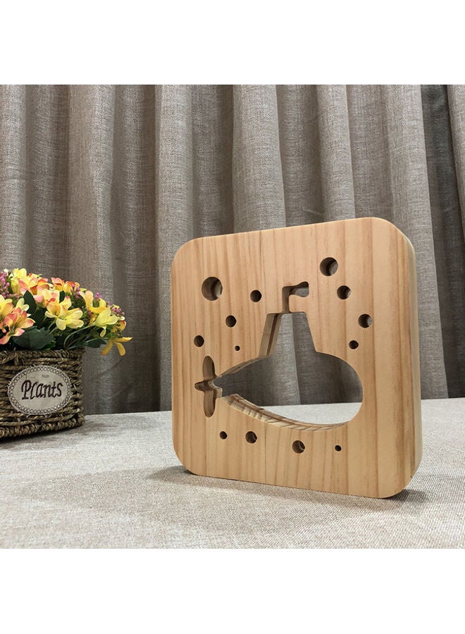 Beauenty Wooden Creative Night Table Lamp Beige 19x19cm - Image 3