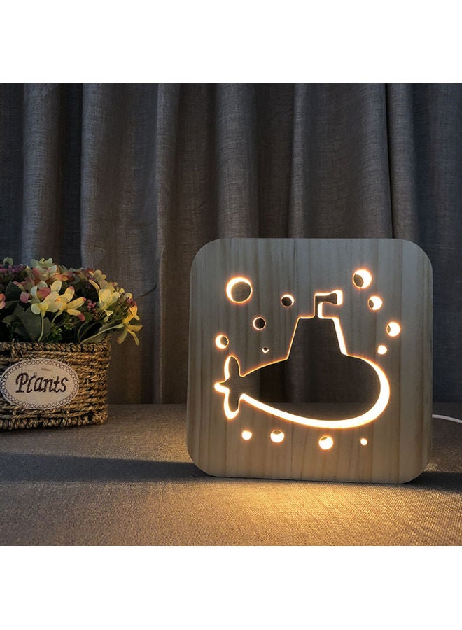 Beauenty Wooden Creative Night Table Lamp Beige 19x19cm - Image 5