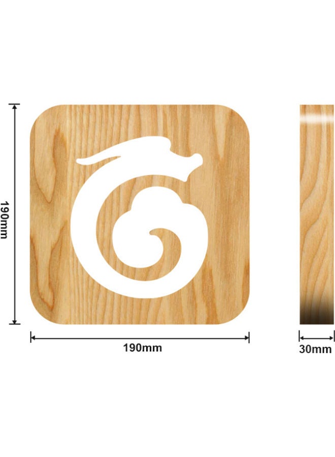 Beauenty Wooden Creative Night Table Lamp Beige 19x19cm - Image 2