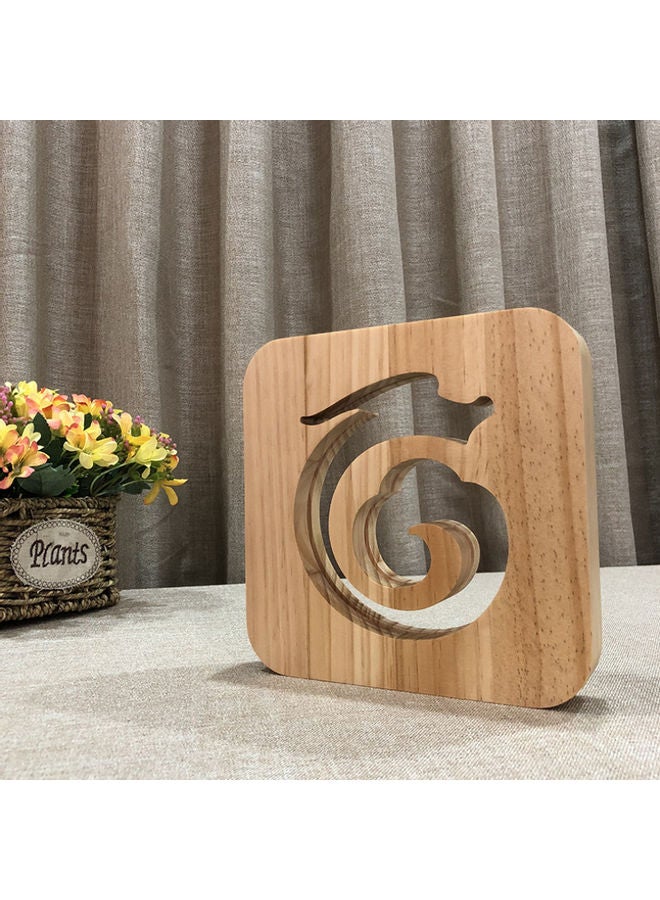 Beauenty Wooden Creative Night Table Lamp Beige 19x19cm - Image 3