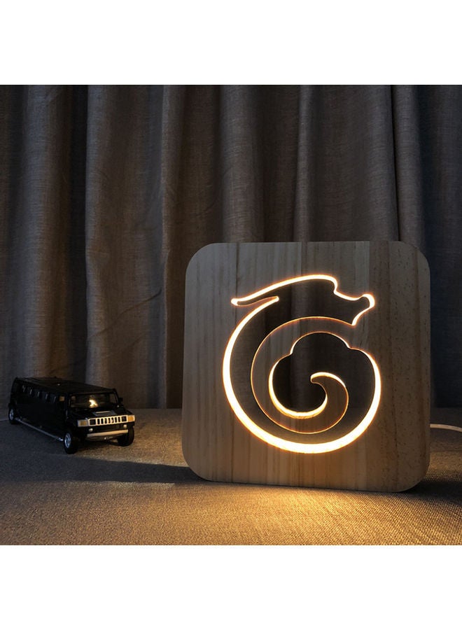 Beauenty Wooden Creative Night Table Lamp Beige 19x19cm - Image 5