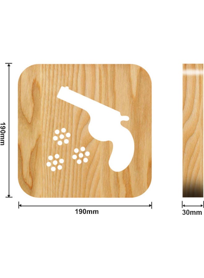 Beauenty Wooden Creative Night Table Lamp Beige 19x19cm - Image 2