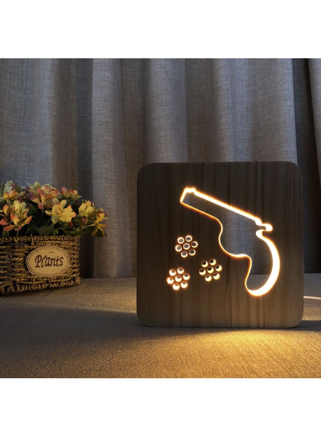 Beauenty Wooden Creative Night Table Lamp Beige 19x19cm - Image 5