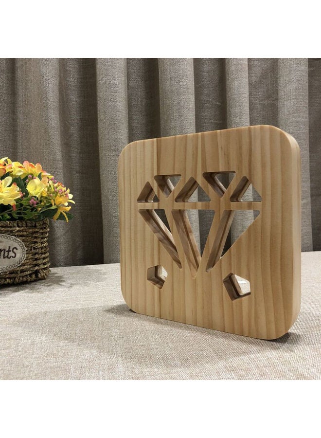 Beauenty Wooden Creative Night Table Lamp Beige 19x19cm - Image 3