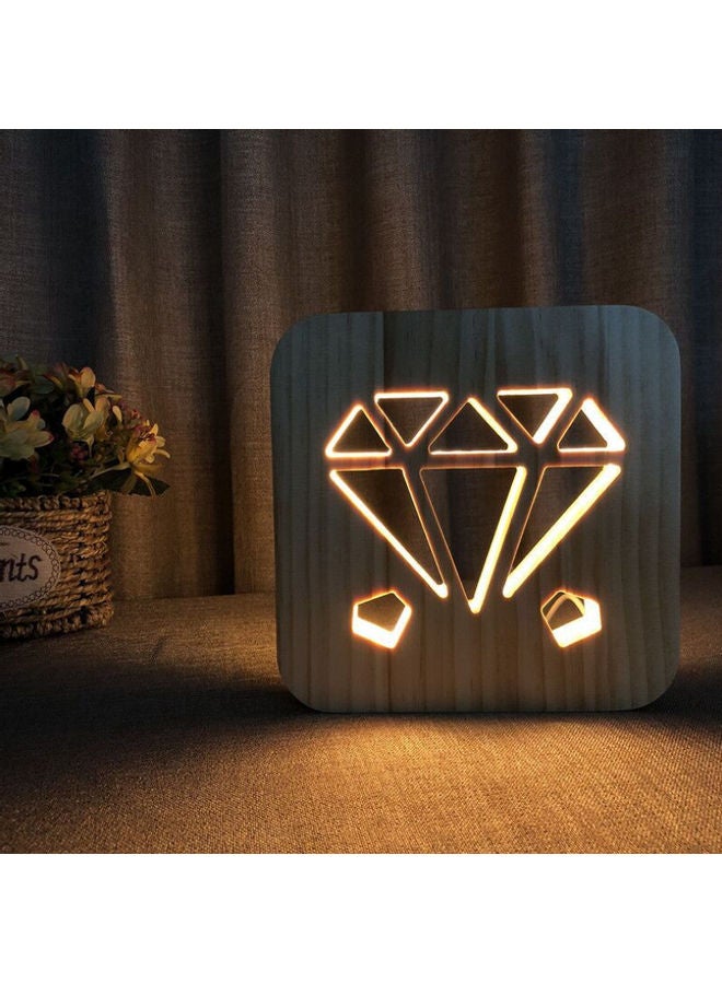 Beauenty Wooden Creative Night Table Lamp Beige 19x19cm - Image 5