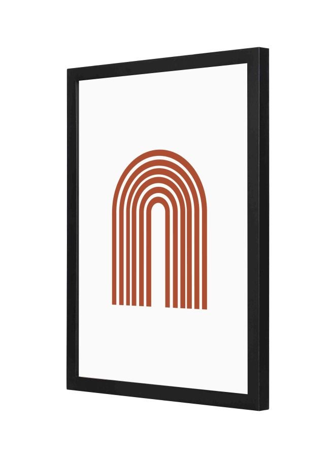 لوحة فنية جدارية بإطار تمثل شكلاً منحنياً لأسفل أسود 33x43x2سم - Image 1