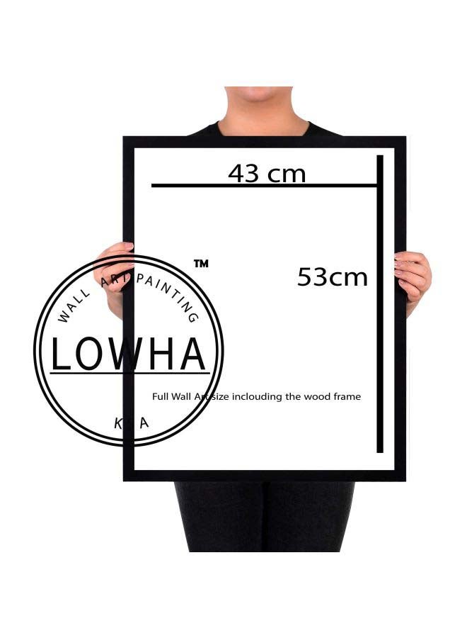 LOWHA Jeddah Map Themed Wall Painting With Frame Black 43x53x2cm  - Image 3