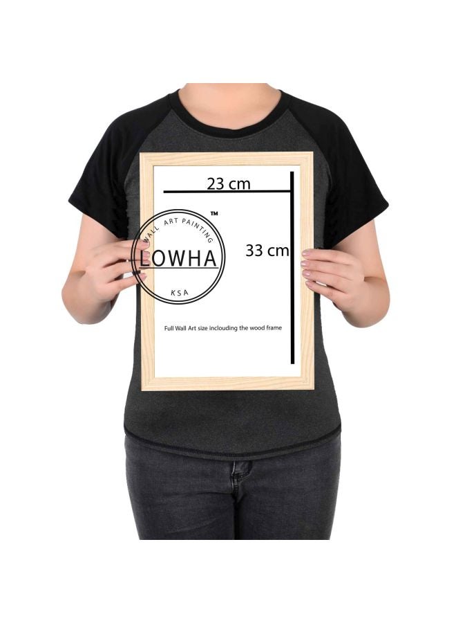 LOWHA Jizan Map Themed Wall Painting With Frame Black 23x33x2cm - Image 3