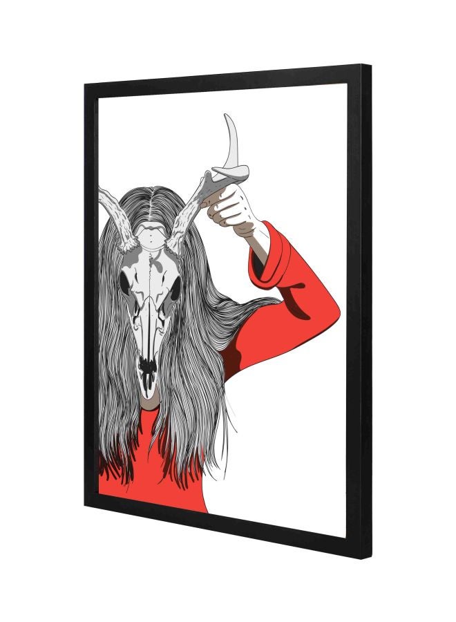 LOWHA Just Mask Themed Wall Painting With Frame Black 43x53x2cm - Image 1