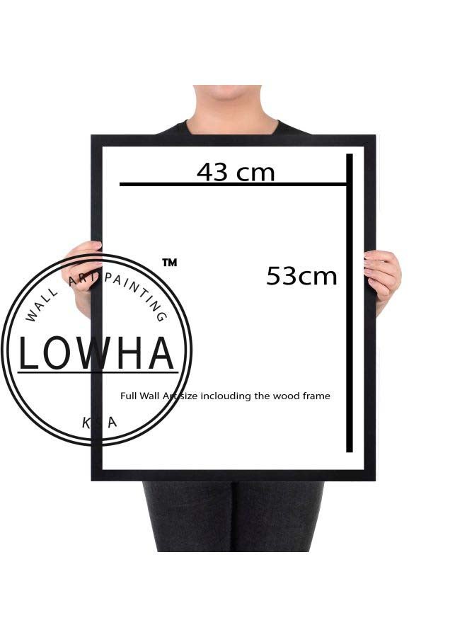 LOWHA Just Mask Themed Wall Painting With Frame Black 43x53x2cm - Image 3