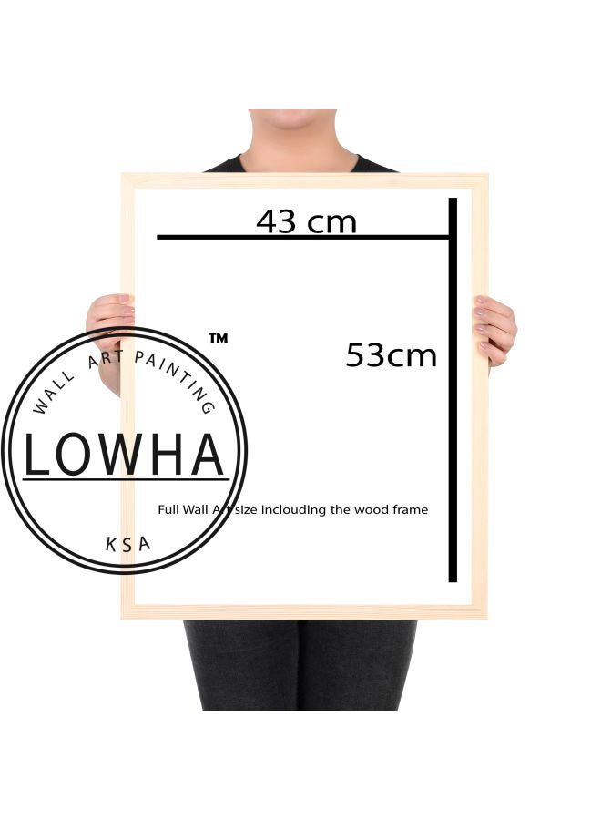 LOWHA Just Mask Themed Wall Painting With Frame Wood 43x53x2cm - Image 2