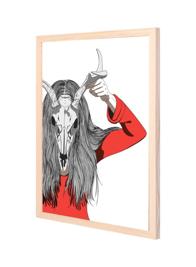 LOWHA Just Mask Themed Wall Painting With Frame Wood 43x53x2cm - Image 1