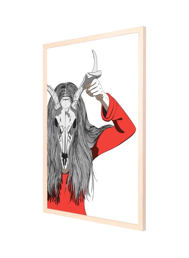 LOWHA Just Mask Themed Wall Painting With Frame Wood 53x73x2cm - Image 1