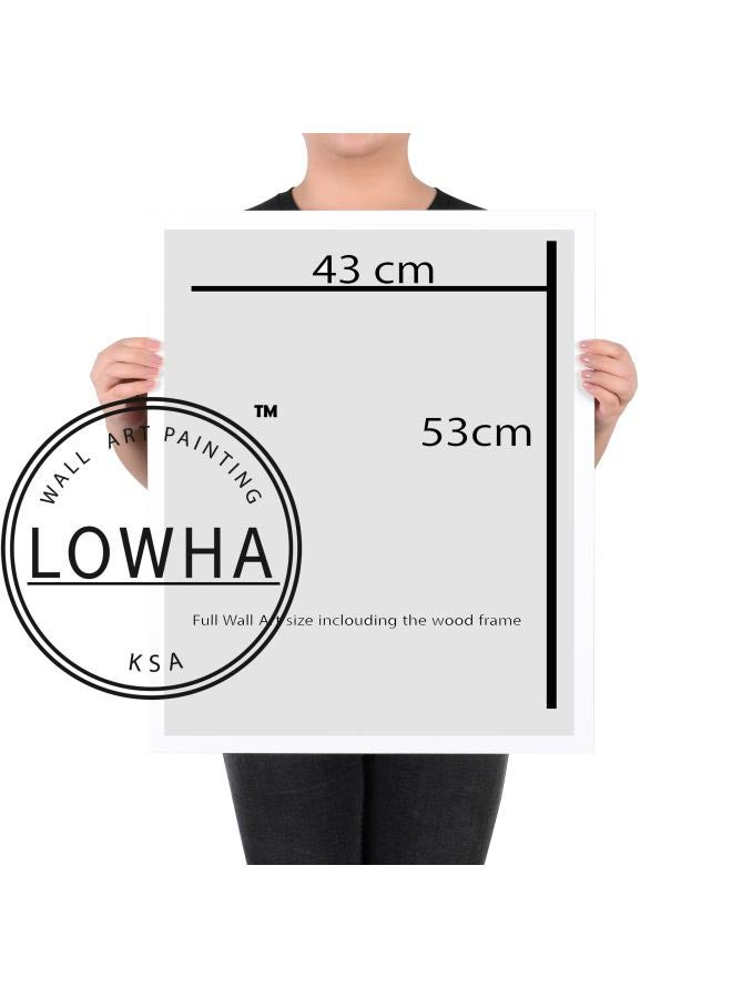 LOWHA Just Mask Themed Wall Painting With Frame White 43x53x2cm - Image 2