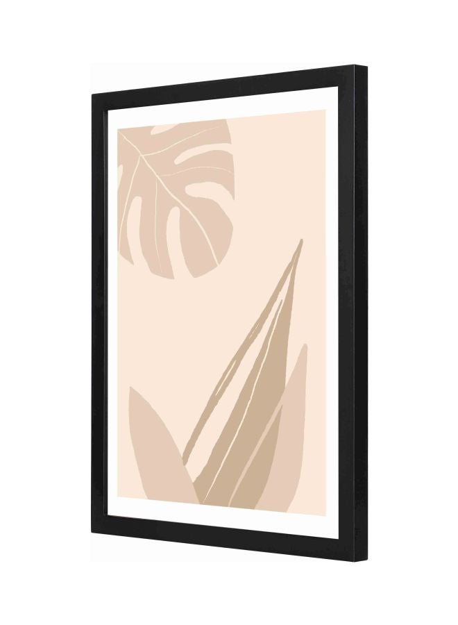 LOWHA Large Leef Themed Wall Art Painting With Frame Black 33x43x2cm - Image 1