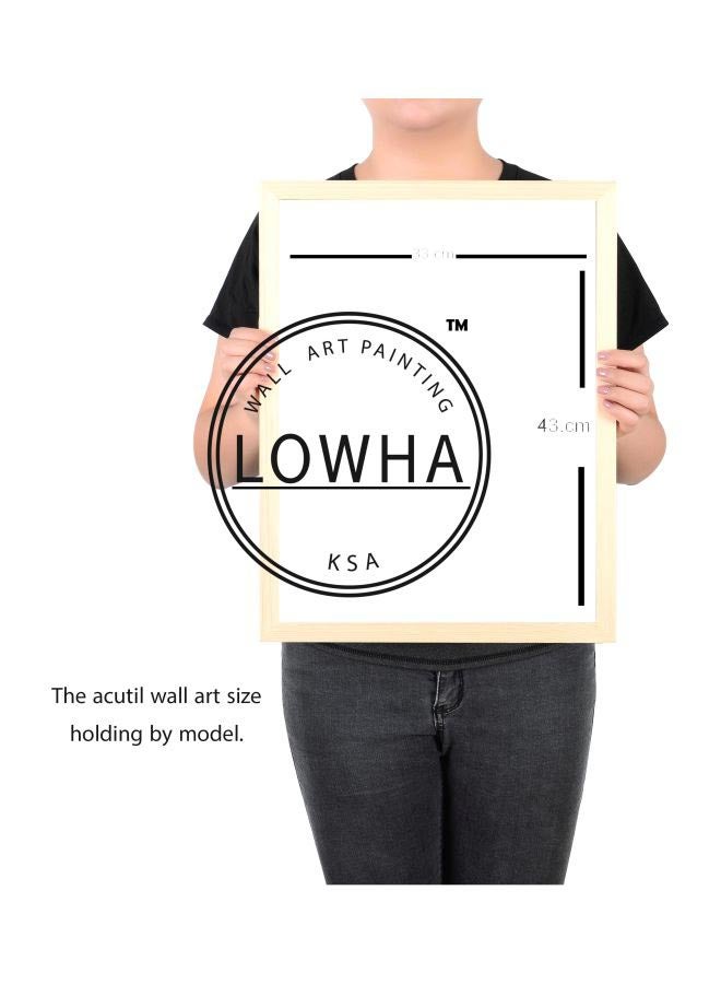 لوحة جدارية بإطار بنمط ملصق لمنظر طبيعي بيج 33x43x2سم - Image 2