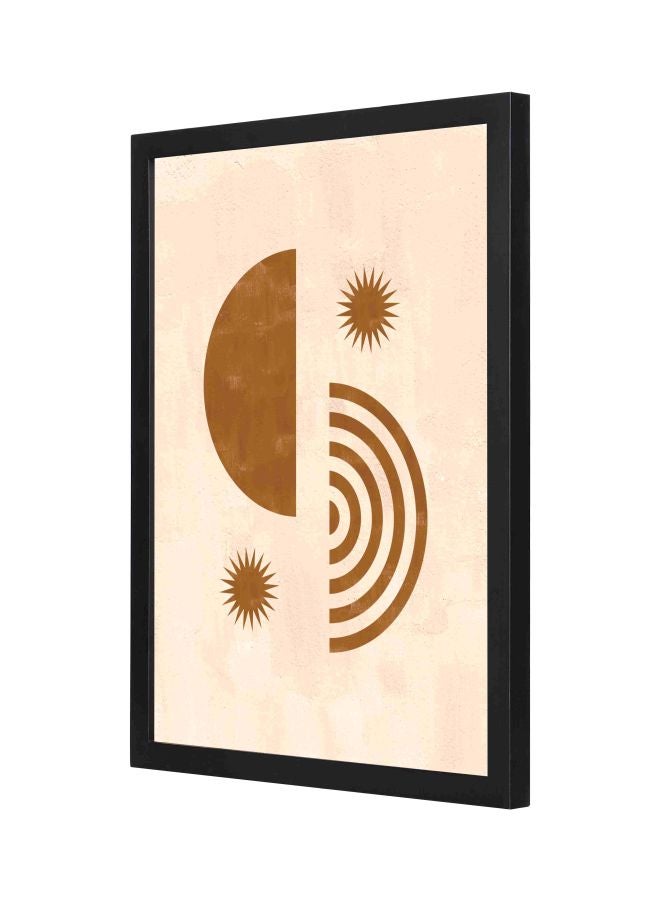 لوحة فنية جدارية بإطار تمثل رسماً تجريدياً أسود 33x43x2سم - Image 1