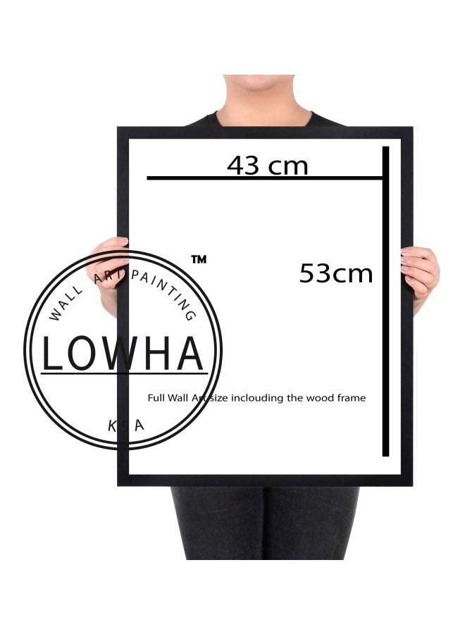 لوحة فنية جدارية تمثل قهوة وقلباً ومزودة بإطار أسود 43x53x2سم - Image 3