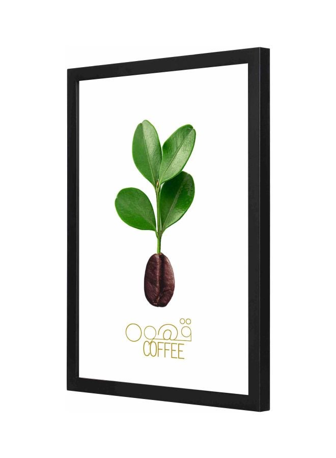 LOWHA Coffee Beans Themed Wall Art Painting With Frame Green/Brown 33x43x2cm - Image 1
