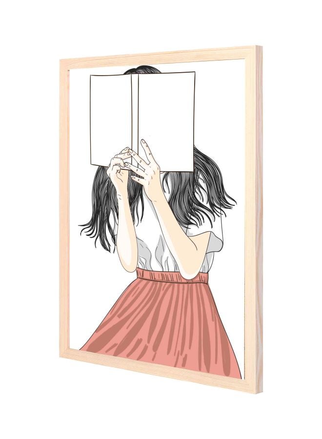 LOWHA Girl Themed Wall Painting With Frame Wood 43x53x2cm - Image 1
