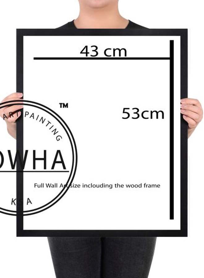 لوحة جدارية تمثل رسمة فتاة مع إطار أسود 43x53x2سم - Image 2