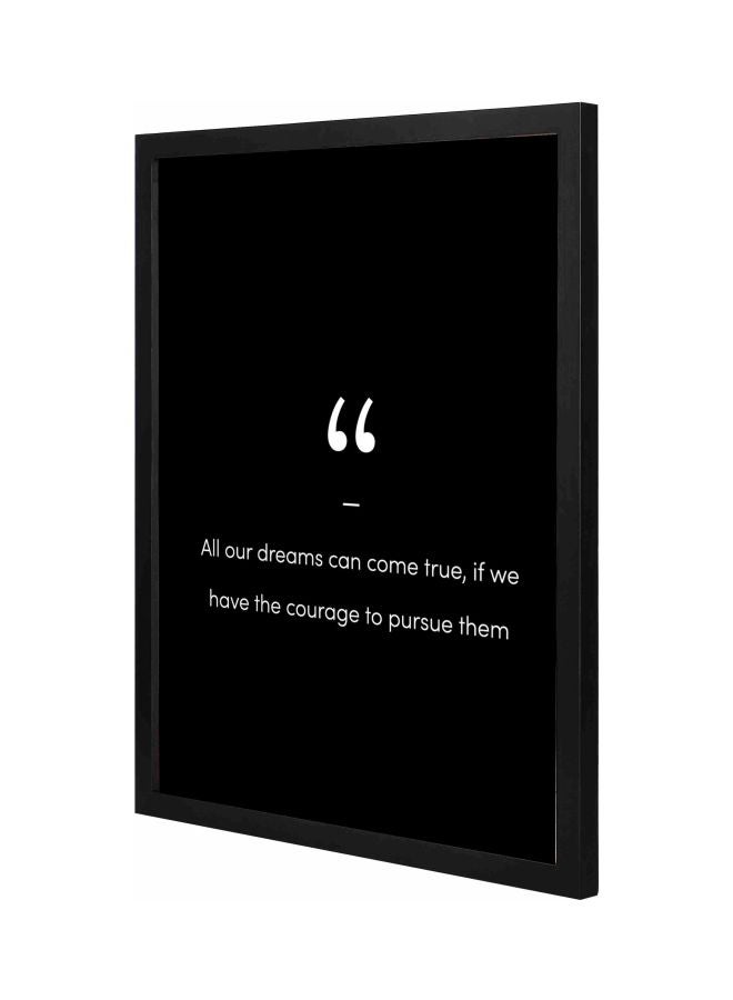 LOWHA - Dreams Quote Themed Wall Painting With Frame Black 43x53x2cm - Image 1