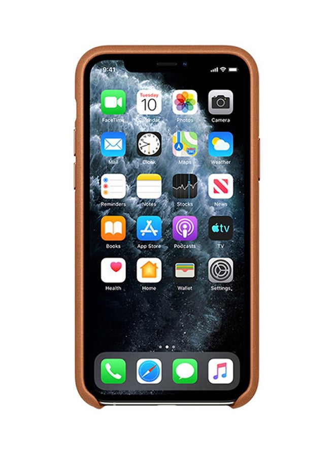 Apple - iPhone 12 Pro Max Leather Case With MagSafe Saddle brown - Image 1