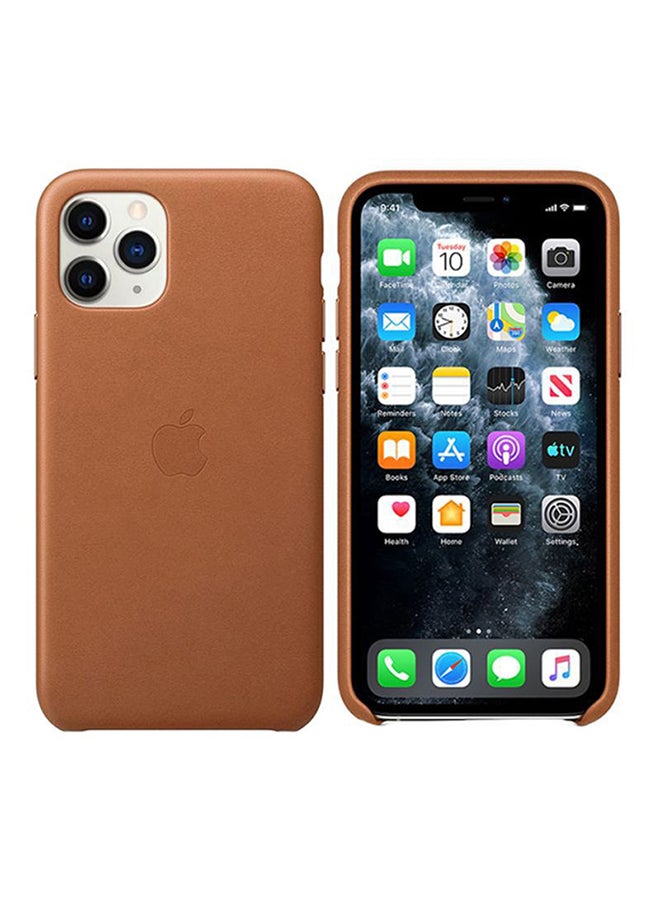 Apple - iPhone 12 Pro Max Leather Case With MagSafe Saddle brown - Image 1