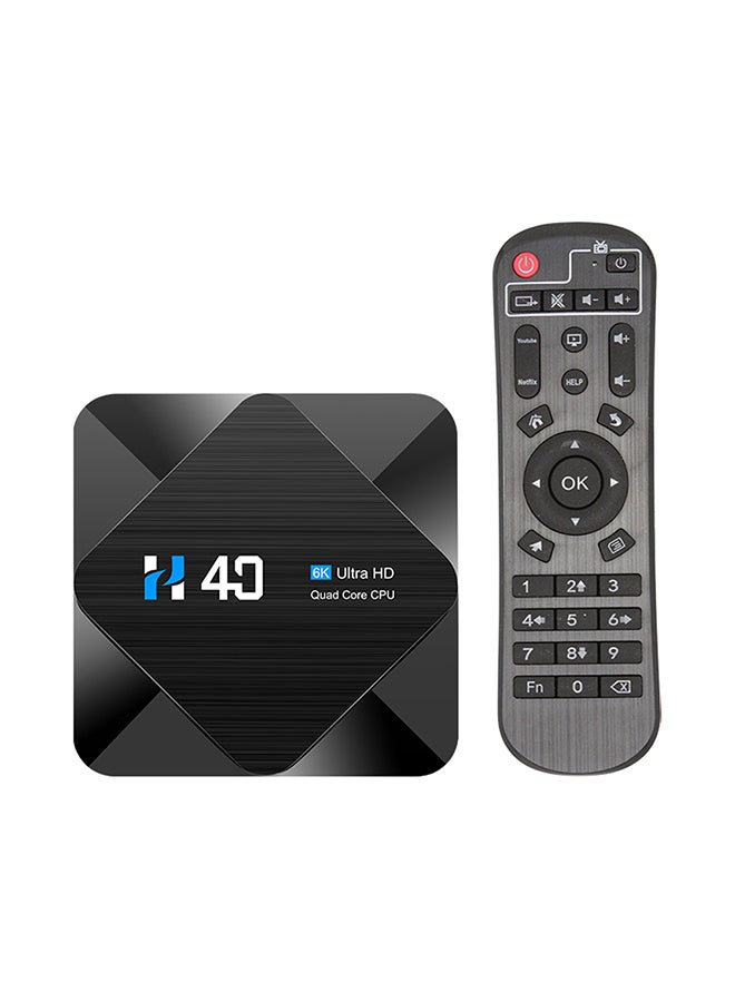 Generic - H40 Android 10.0 Smart TV Box Allwinner H616 Quad-core UHD 4K Media Player 6K HDR10 H.265 VP9 4GB / 64GB 2.4G & 5G WiFi BT4.1 100M LAN LCD Display Remote Control V8341EU-64G-V Black - Image 1