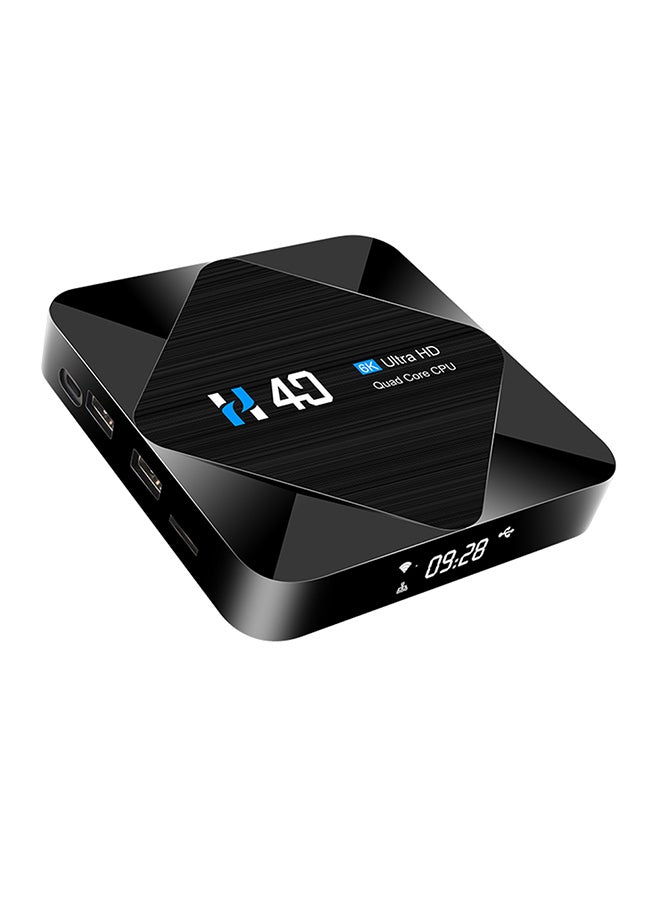 Generic - H40 Android 10.0 Smart TV Box Allwinner H616 Quad-core UHD 4K Media Player 6K HDR10 H.265 VP9 4GB / 64GB 2.4G & 5G WiFi BT4.1 100M LAN LCD Display Remote Control V8341EU-64G-V Black - Image 1
