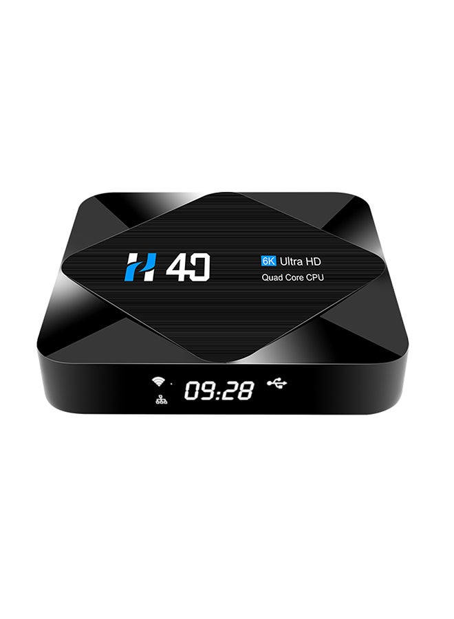 Generic - H40 Android 10.0 Smart TV Box Allwinner H616 Quad-core UHD 4K Media Player 6K HDR10 H.265 VP9 4GB / 64GB 2.4G & 5G WiFi BT4.1 100M LAN LCD Display Remote Control V8341EU-64G-V Black - Image 1