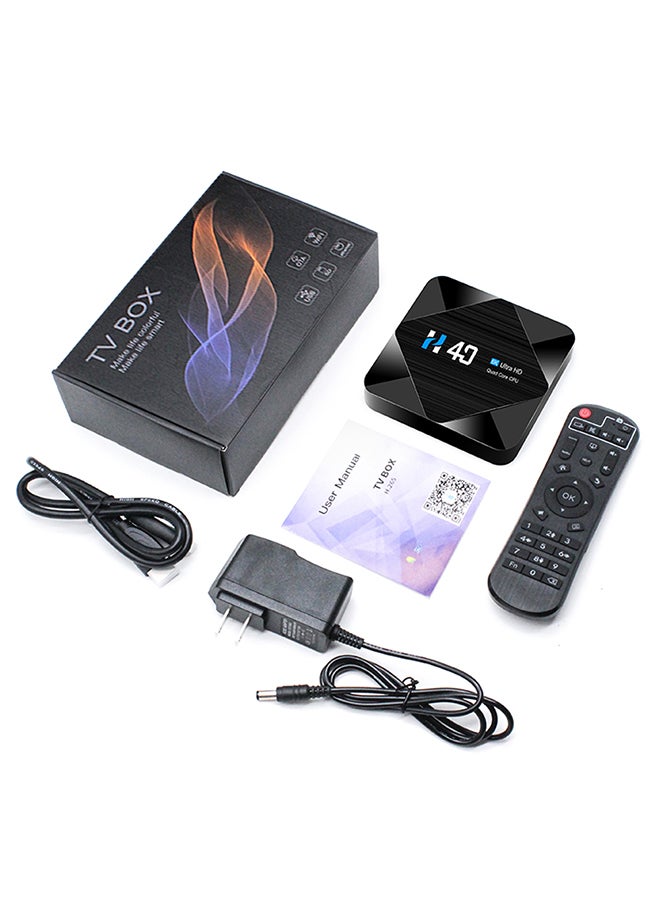 Generic - H40 Android 10.0 Smart TV Box Allwinner H616 Quad-core UHD 4K Media Player 6K HDR10 H.265 VP9 4GB / 64GB 2.4G & 5G WiFi BT4.1 100M LAN LCD Display Remote Control V8341EU-64G-V Black - Image 1