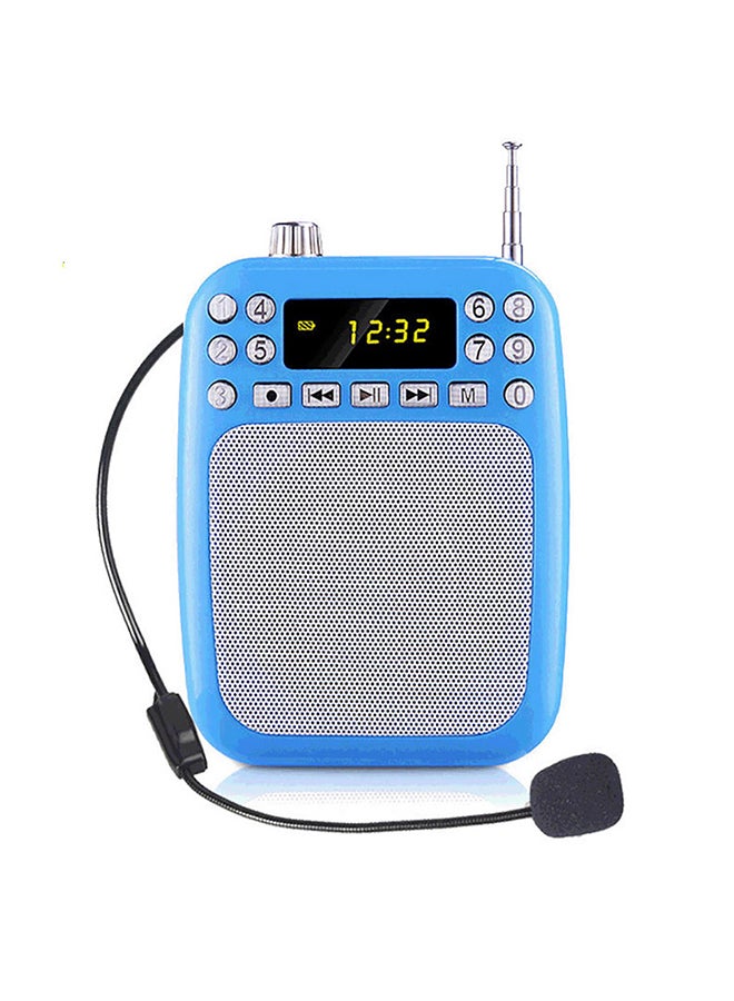 K19 Voice Amplifier Loudspeaker Wired Neck Clip Microphone Belt Teaching Kit Blue  - Image 2
