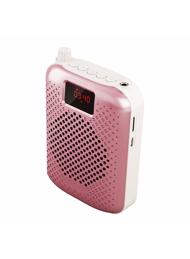 K500 Voice Amplifier Loudspeaker Wired Microphone Belt Bluetooth Audio Speaker XDY37391 Rose Gold 