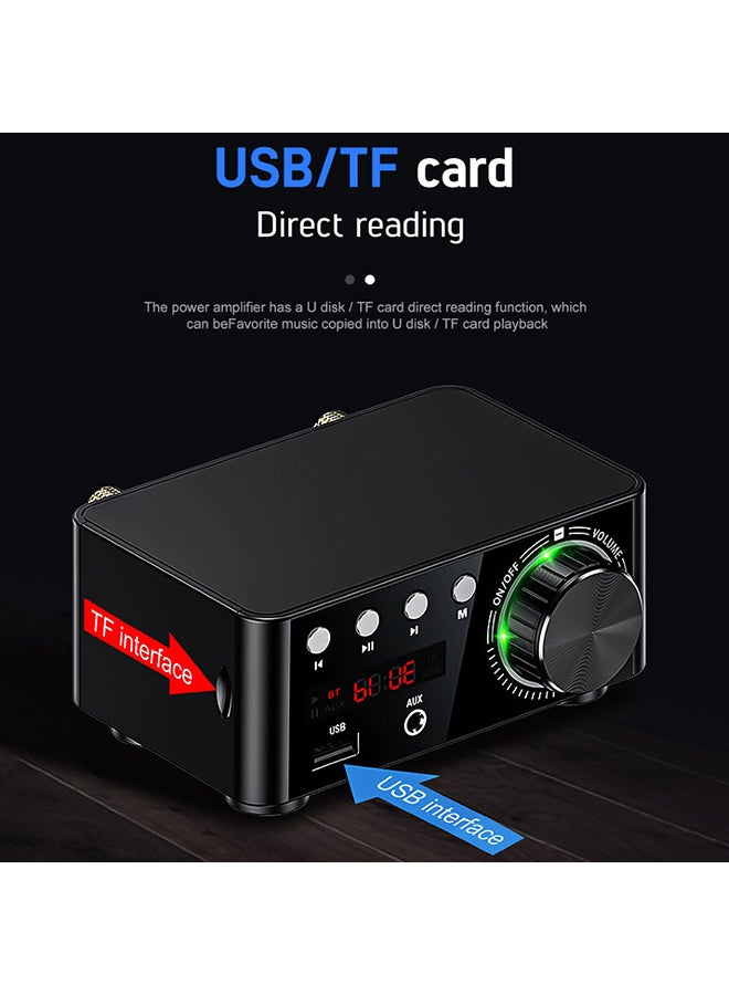 Digital Bluetooth 5.0 HiFi Power Audio Amplifier USB TF Card MP3 Music Player XDY37883 Black  - Image 3