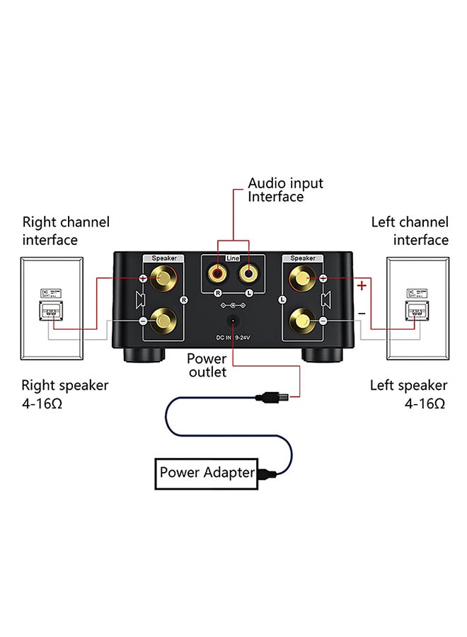 Digital Bluetooth 5.0 HiFi Power Audio Amplifier USB TF Card MP3 Music Player XDY37883 Black  - Image 4