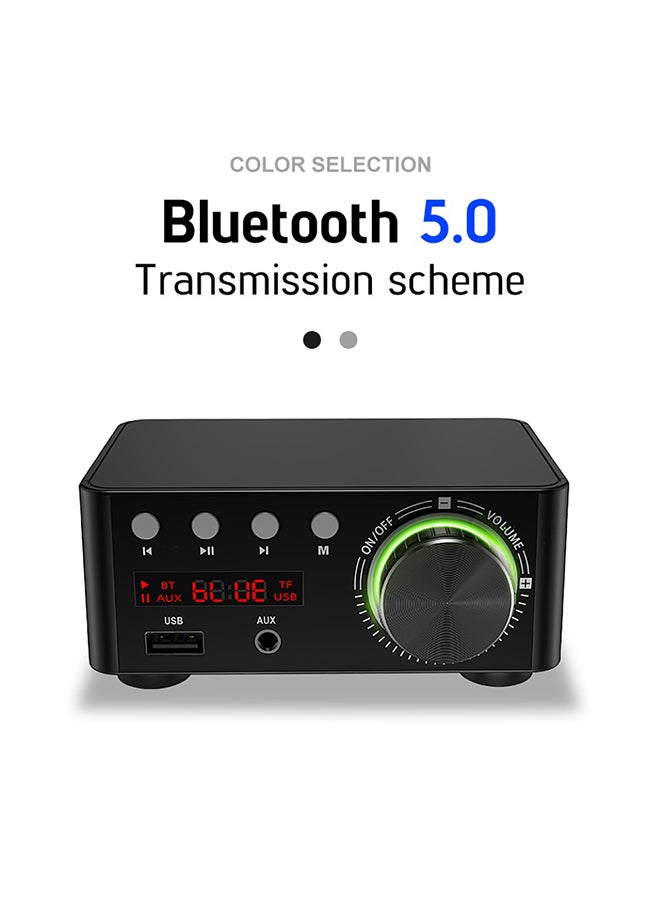 Digital Bluetooth 5.0 HiFi Power Audio Amplifier USB TF Card MP3 Music Player XDY37883 Black  - Image 2