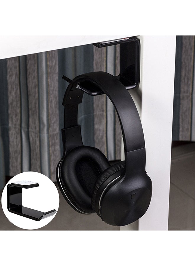 Acrylic Headphones Bracket Wall Mounted Headset Hanger Sticky Display Stand XDY38031 Black - Image 3