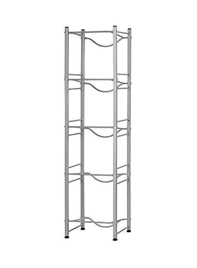 ZL 5-Tier Water Bottle Storage Rack Silver 135cm - Image 1