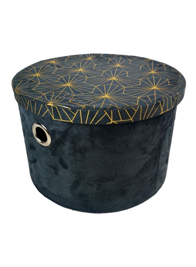 4-Piece Round Storage Box With Lid Blue 38x38x24cm  - Image 2