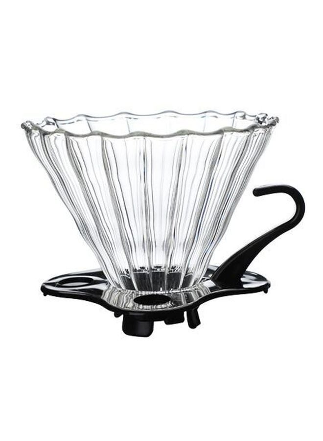 East Lady V60 Manual Coffee Drip Filter With Holder Clear/Black 11.5x10cm 