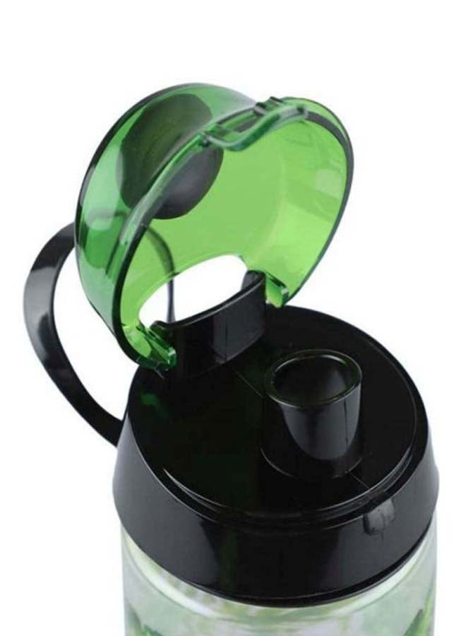 HEREVIN Plastic Sports Water Bottle Green/Black/Clear 5x5x18cm - Image 2