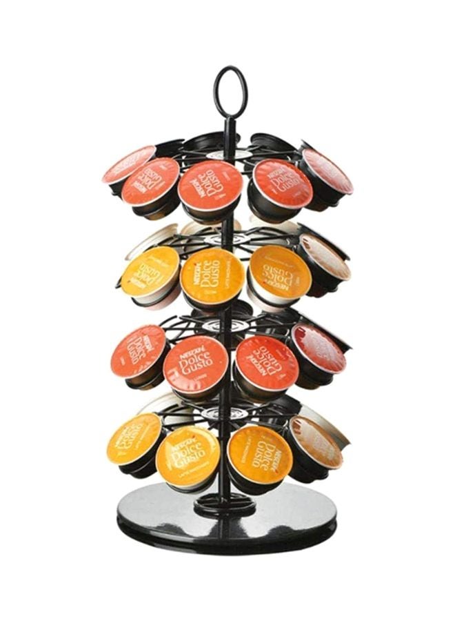 36 Rotary Coffee Capsule Holder Stand Black 18.7x18.7x36cm