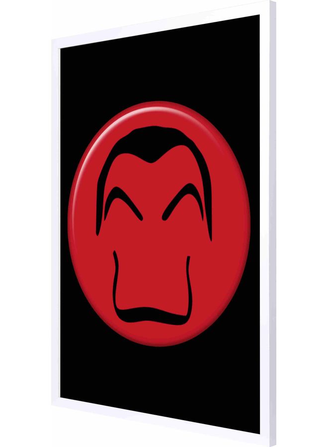 LOWHA Money Heist Mask Icon Themed Decorative Framed Wall Art Painting White 53x73x2cm - Image 1