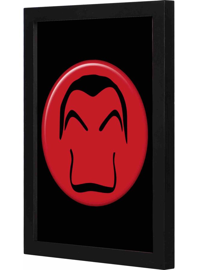 LOWHA Money Heist Mask Icon Themed Decorative Framed Wall Art Painting Black 23x33x2cm - Image 1