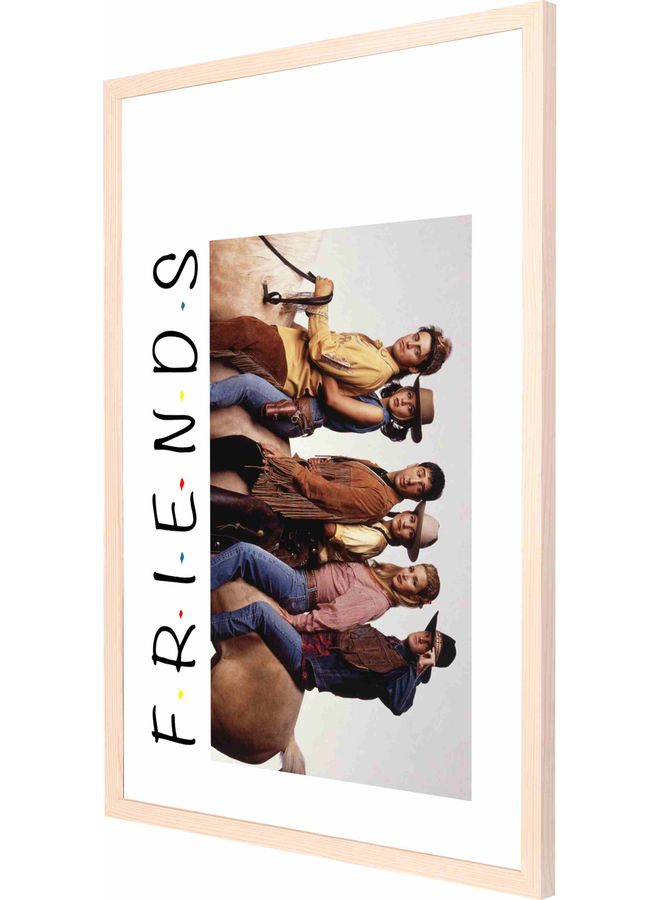 لوحة فنية لديكور الحائط مزودة بإطار ومزينة بطبعة ملصق خشبي 53x73x2سم - Image 1