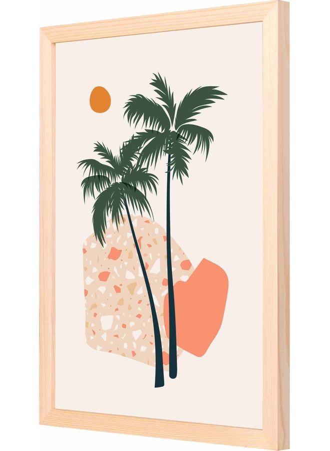 LOWHA Beach Painted Framed Wall Painting Wood 33x43x2cm - Image 1