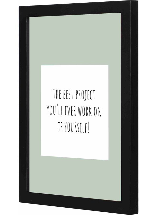 لوحة فنية للديكور بإطار وتصميم يعبّر عن اقتباسات أسود 23x33x2سم