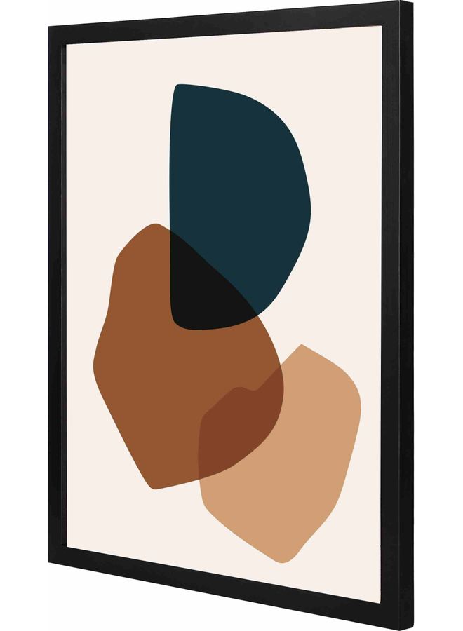 LOWHA Abstract Themed Wall Painting With Frame Black 43x53x2cm  - Image 1