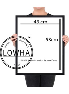 LOWHA Abstract Themed Wall Painting With Frame Black 43x53x2cm  - Image 3